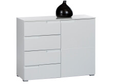 Kommode >Suzette< in Weiß aus MDF -...