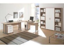 Büro-Set >Clermont< in Sonoma-Eiche/Weiß - 184x186x35cm (BxHxT)