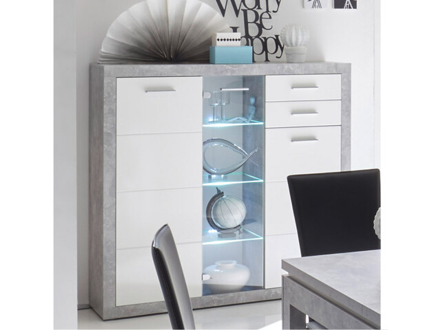 Highboard >Rio de Janeiro< in Beton aus Glas - 137x134x37cm (BxHxT)
