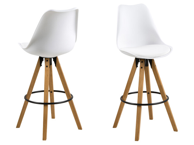 Barhocker >Diva I< (2er Set) in Weiß aus Kunststoff - 48,5x111,5x55cm (BxHxT)