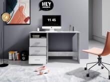 Schreibtisch >Mack< (B/H/T 123 x 76 x 50 cm) in Beton - 123x76x50cm (BxHxT)