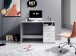 Schreibtisch >Mack< (B/H/T 123 x 76 x 50 cm) in Beton - 123x76x50cm (BxHxT)