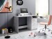 Schreibtisch >Mack< (B/H/T 123 x 76 x 50 cm) in Beton - 123x76x50cm (BxHxT)