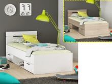 Stauraumbett >Lorenzo< - 94,5x74,2x204,3cm (BxHxT)