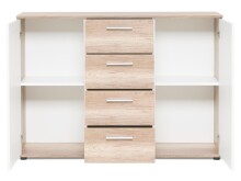 Sideboard >Jacklin< in Wildeiche Weiß - 120x85x35cm (BxHxT)