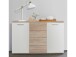 Sideboard >Jacklin< in Sonoma-Eiche Weiß - 120x85x35cm (BxHxT)