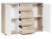 Sideboard >Jacklin< in Sonoma-Eiche Weiß - 120x85x35cm (BxHxT)