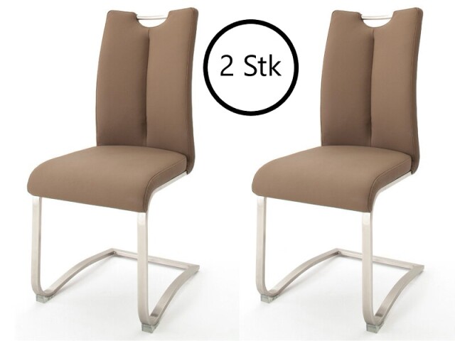 Esszimmerstuhl >Kerrin< (2-er Set) in Cappuccino - 45x102x58 (BxHxT)