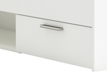 Stauraumbett >Lorenzo< in Perle Weiß - 94.5x74.2x204.3cm (BxHxT)