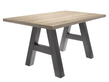 Esstisch >Trey I< in Eiche sägerau aus MDF - 140x75x90cm (BxHxT)