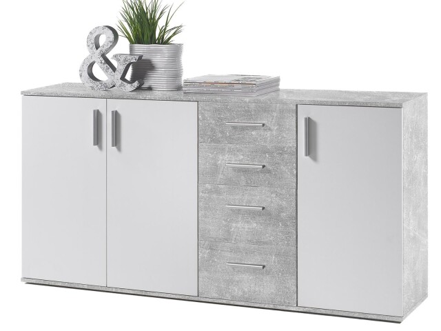 Kommode >Freida< (B/H/T 160 x 82 x 35 cm) in Beton - 160x82x35cm (BxHxT)