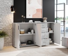 Kommode >Freida< (B/H/T 160 x 82 x 35 cm) in Beton - 160x82x35cm (BxHxT)