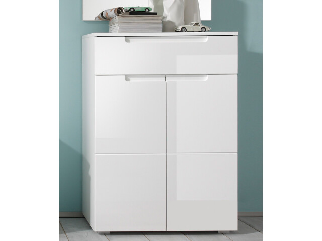 Schuhschrank >Suzette< in Weiß aus MDF - 70x101x40cm (BxHxT)