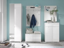 Schuhschrank >Suzette< in Weiß aus MDF - 70x101x40cm (BxHxT)