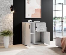 Kommode >Freida< (B/H/T 80 x 82 x 35 cm) in Beton - 80x82x35cm (BxHxT)
