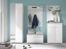 Sitzbank >Suzette< in Weiß aus MDF - 80x43x40cm (BxHxT)