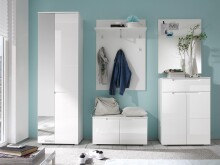 Garderoben-Set >Suzette< in Weiß aus MDF - 230x198x40cm (BxHxT)