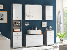 Waschbeckenunterschrank >Peter< in Beton aus MDF - 80x57x31cm (BxHxT)