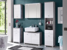 Waschbeckenunterschrank >Peter< in Beton aus MDF - 80x57x31cm (BxHxT)