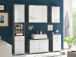 Waschbeckenunterschrank >Peter< in Beton aus MDF - 80x57x31cm (BxHxT)