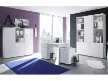 Aktenschrank >Suzette< in Weiß aus MDF - 50x145x35cm (BxHxT)