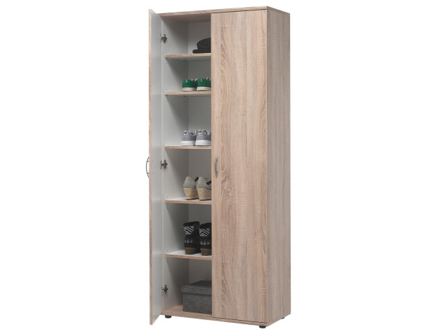 Schuhschrank >Nolana< in Sonoma-Eiche - 70x176x34cm (BxHxT)