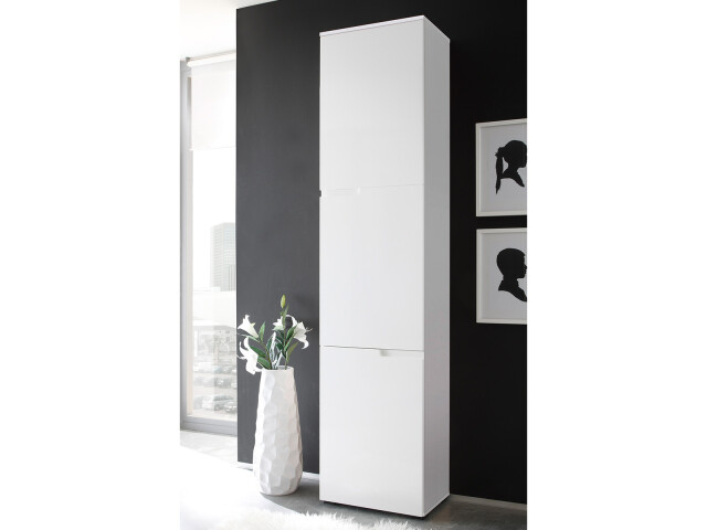 Aktenschrank >Suzette< in Weiß aus MDF - 50x216x35cm (BxHxT)
