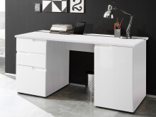 Schreibtisch >Suzette< in Weiß aus MDF -...