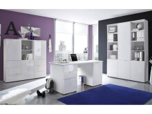 Schreibtisch >Suzette< in Weiß aus MDF - 158x76x67cm (BxHxT)