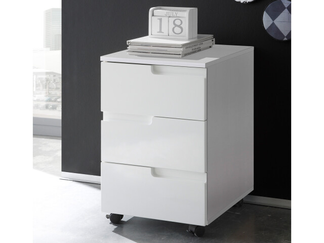 Rollcontainer >Suzette< in Weiß - 40x60x45cm (BxHxT)