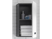 Hängeschrank >Brooklyn< in Weiß/Hochglanz aus MDF - 38x70x23cm (BxHxT)