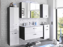 Hängeschrank >Brooklyn< in Weiß/Hochglanz aus MDF - 38x70x23cm (BxHxT)