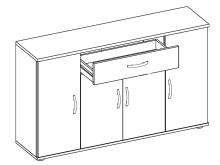 Sideboard >Lissy< in Sonoma-Eiche aus Kunststoff -...