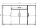 Sideboard >Lissy< in Sonoma-Eiche aus Kunststoff - 118x70x30cm (BxHxT)