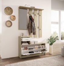 Garderoben-Set >Selene< in Sonoma-Eiche - 100x190x25cm (BxHxT)