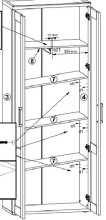 Garderobenschrank >Barbara< in Sibiu-Lärche - 76x201x39cm (BxHxT)