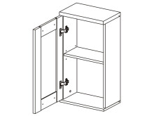 Hängeschrank >Barbara< in Sibiu-Lärche - 39x70x24cm (BxHxT)
