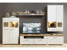 Vitrine >Kathlin< in Weiß/Matt aus Metall - 80x139x37cm (BxHxT)