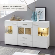 Sideboard >Kathlin< in Weiß/Matt aus Metall -...