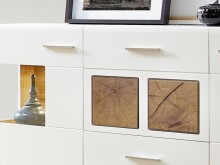Sideboard >Kathlin< in Weiß/Matt aus Metall - 170x94x42cm (BxHxT)