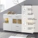 Sideboard >Kathlin< in Weiß/Matt aus Metall - 170x94x42cm (BxHxT)