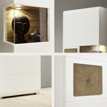 Wohnwand >Kathlin II< in Weiß/Matt aus Metall - 325x205x47cm (BxHxT)