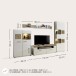 Wohnwand >Kathlin II< in Weiß/Matt aus Metall - 325x205x47cm (BxHxT)