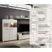 Wohnwand >Kathlin II< in Weiß/Matt aus Metall - 325x205x47cm (BxHxT)