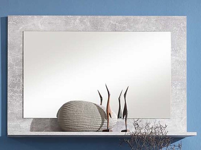 Wandspiegel >Peoria I< in Beton LA - 90,2x61,5x18,5cm (BxHxT)