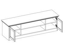 TV-Board >Landsted< in Weiß - 160x48x45cm (BxHxT)