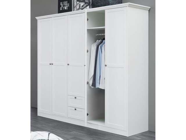Kleiderschrank >Landsted< in Weiß - 190x200x67cm (BxHxT)