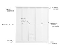 Kleiderschrank >Landsted< in Weiß - 190x200x67cm (BxHxT)