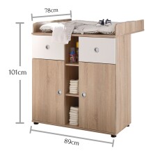 Wickelkommode >Floris< in Sonoma-Eiche - 89x101x78cm (BxHxT)