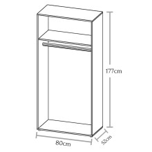 Kleiderschrank >Hamina< in Sonoma-Eiche - 80x177x52cm (BxHxT)